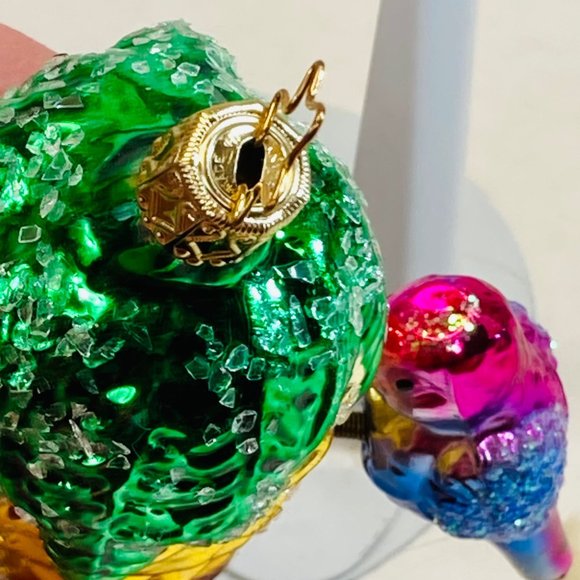 Vintage German Ornament Pinecone with Bird Blown Glass Sugar Glitter as is - Picture 7 of 13